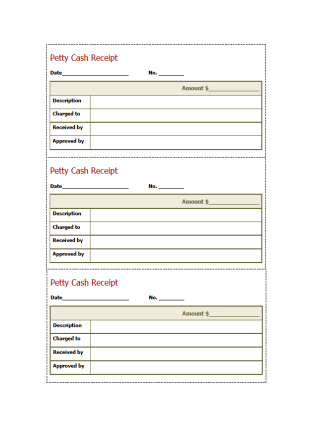 Petty Cash Receipt