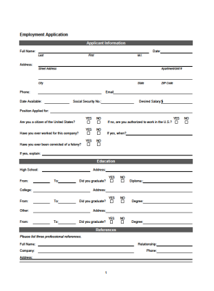 Employment Application