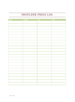 Shoulder Press Log