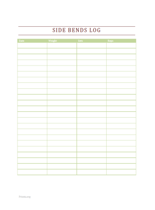 Side Bends Log