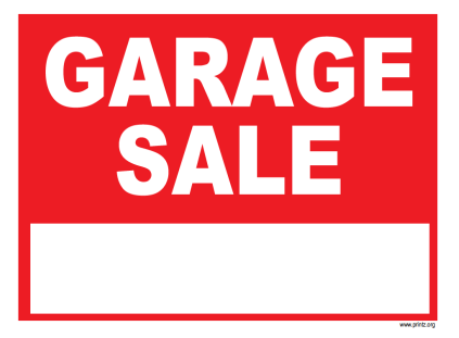 Garage Sale Flyer Sign