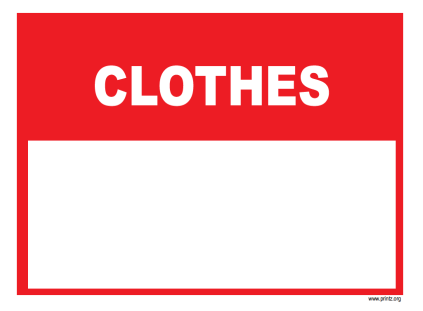 Clothes Sale Sign