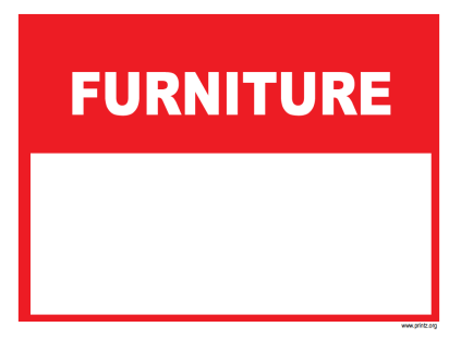 Furniture sale sign