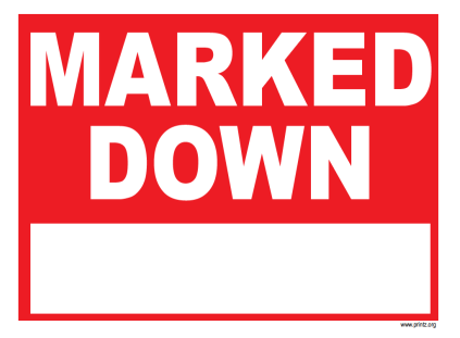 Marked Down Sign