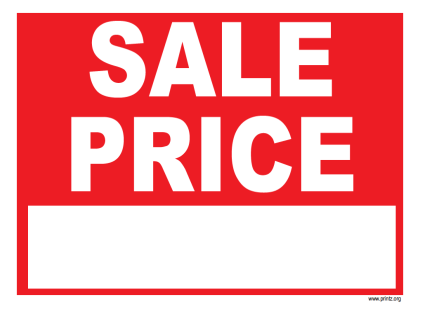 Sale Price Sign