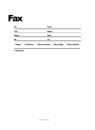 Free Fax Templates To Print