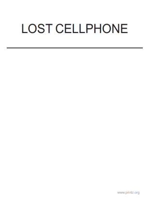 Lost Cellphone Flyer