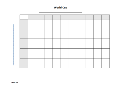 World Cup 50 Square Grid