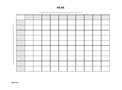 NCAA 100 square grid