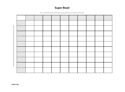 Super Bowl 100 square grid