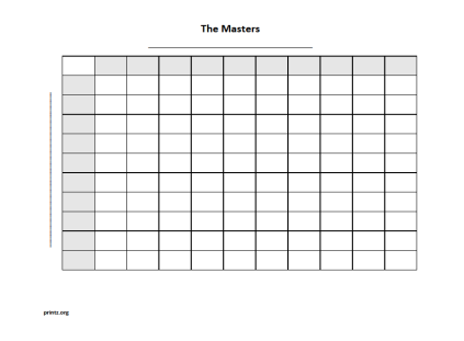 The Masters 100 square grid