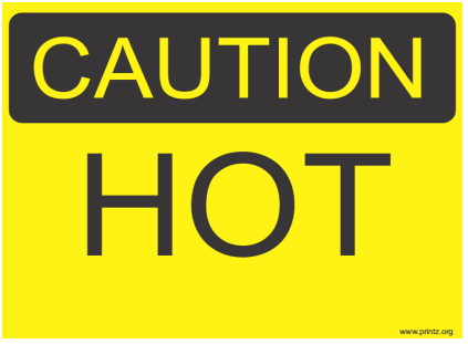 Caution HOT sign