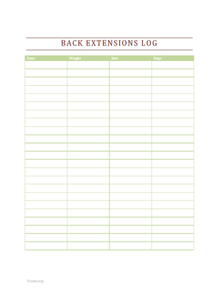 Back Extensions Log