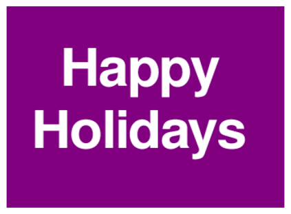 Happy Holidays (on Purple)