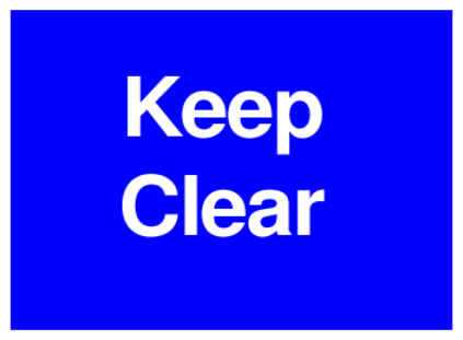 Keep Clear (on Blue)