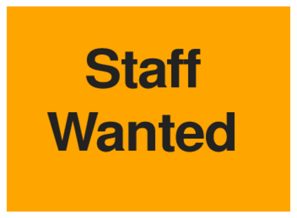 Staff Wanted (on Orange)