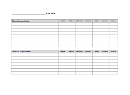 Daily Chore Checklist
