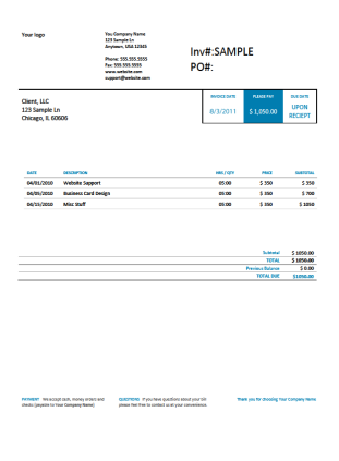 Designer Invoice