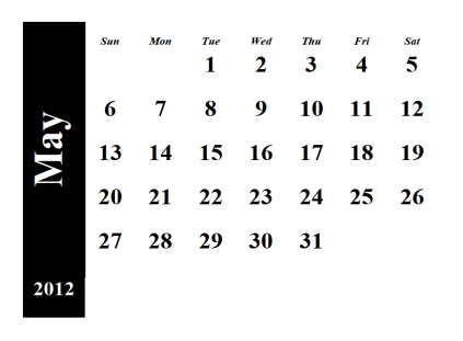 May 2012 Calendar