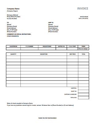 invoice template