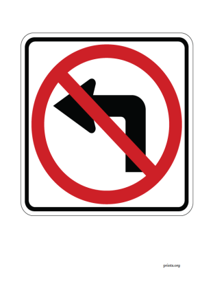 No Left Turn Sign