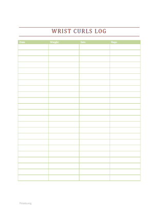 Wrist Curls Log