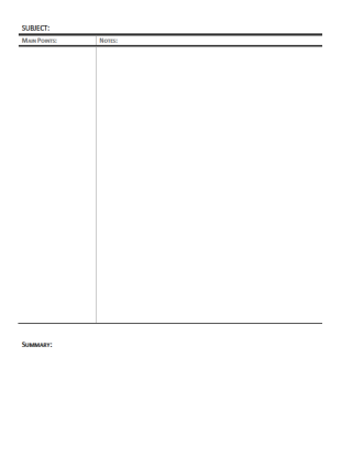 Cornell Notes with Open Space