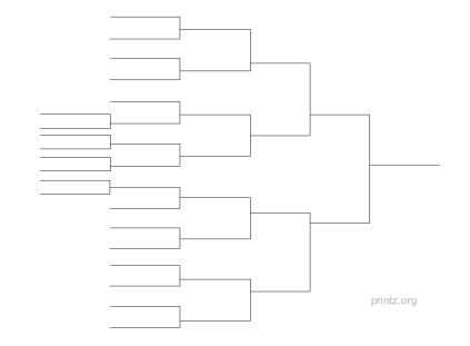 20 Team Single Elimination Bracket
