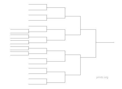 21 Team Single Elimination Bracket