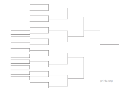 25 Team Single Elimination Bracket