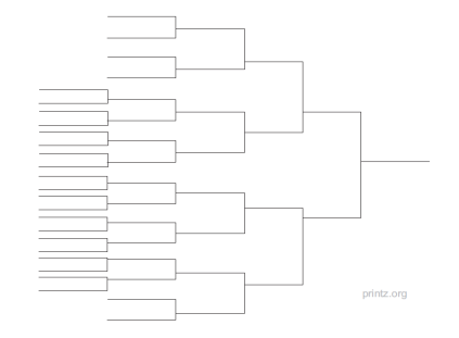 26 Team Single Elimination Bracket