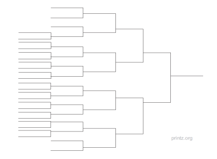 27 Team Single Elimination Bracket