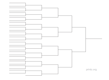 31 Team Single Elimination Bracket