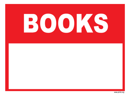 Books sale sign