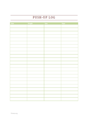 Push Ups Log