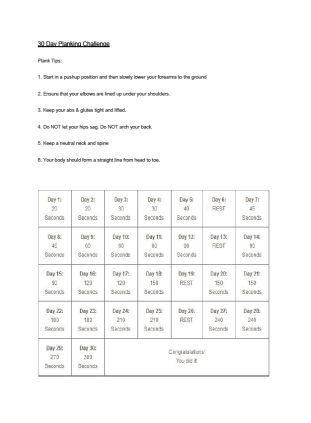 30 Day Planking