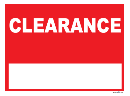 Clearance Sign