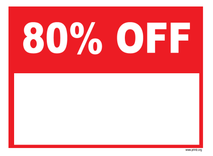 80 Percent Off Sale Sign