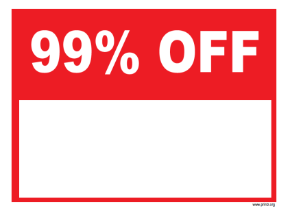 99 Percent Off Sale Sign