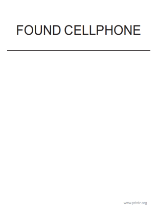 Found Cellphone Flyer