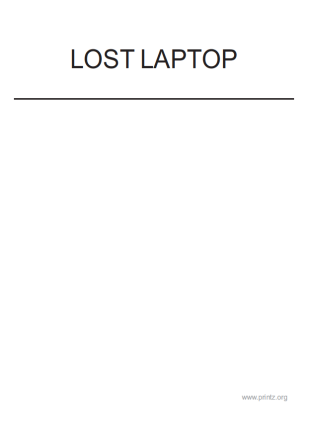 Lost laptop flyer