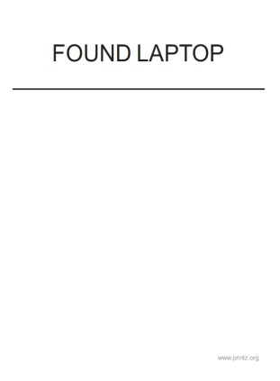 Found laptop flyer