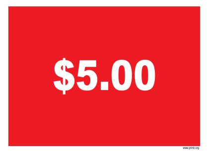 Five Dollar Sign