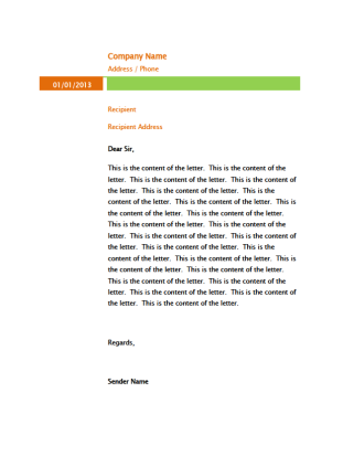 Letterhead Orange and Green