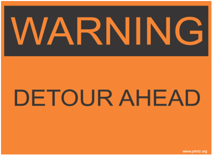 Warning Detour Sign