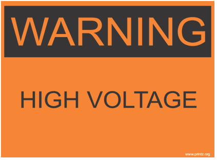 Warning High Voltage Sign