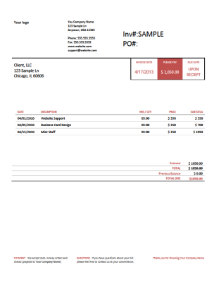 Impressive Invoice Red