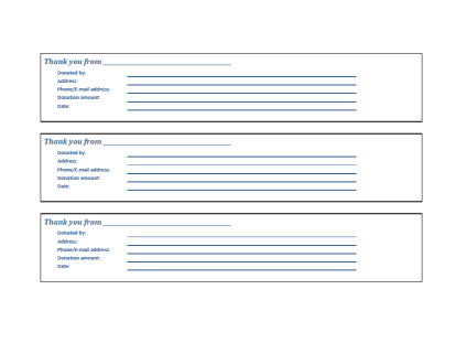 Donation Receipt Blue