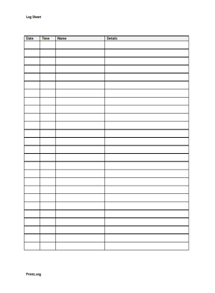 Log Sheet