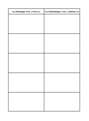 Pros and Cons Chart